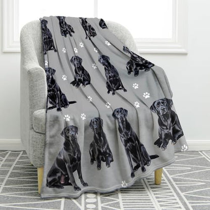 Jekeno Labrador Retriever Gifts Blanket, Black Lab Dog Decor 50"x60"