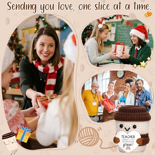 Teacher Gifts Christmas Appreciation Gift for Women Men Crochet Coffee