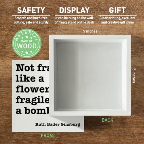 Feminist Gift Wooden Sign, Not Fragile Like a Flower Fragile Like a