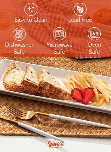 Sweese Porcelain Serving Platters 11.7 Inch - Elegant White