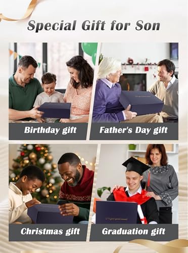 Gifts for Son from Mom Dad, Birthday Graduation Christmas Glass Clock