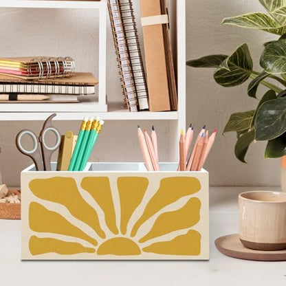 DILSJ Boho Abstract Sunshine Pen Pencil Holder Organizer for Desk