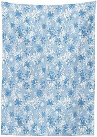 Ambesonne Snowflake Tablecloth, Winter Holiday Illustration Christmas