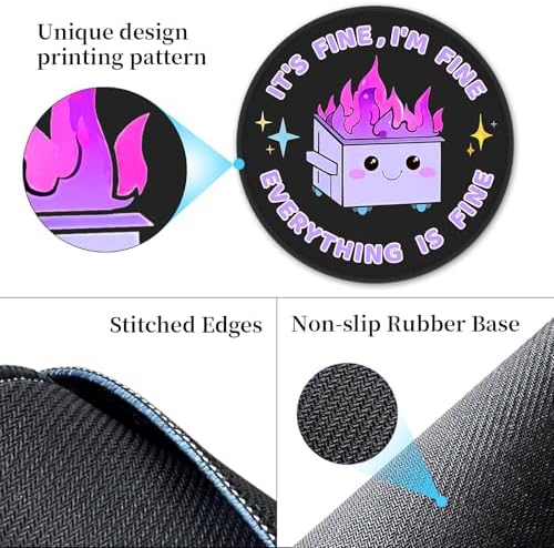 Hancynir 2Pcs Dumpster on Fire Mouse Pad, Funny Mousepad for Desk
