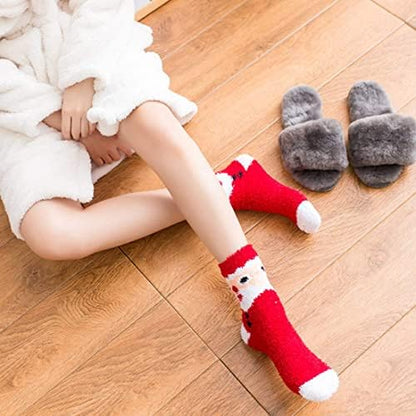 Toes Home Fuzzy Socks for Women, 6 Pairs Cozy Winter Fluffy Slipper