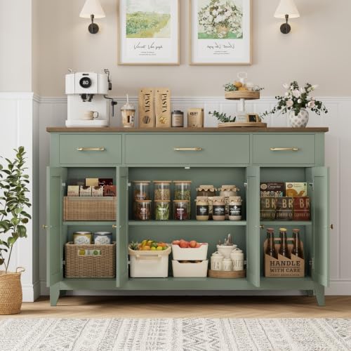 HORSTORS 55" W Buffet Cabinet with Storage, Kitchen Storage Cabinet