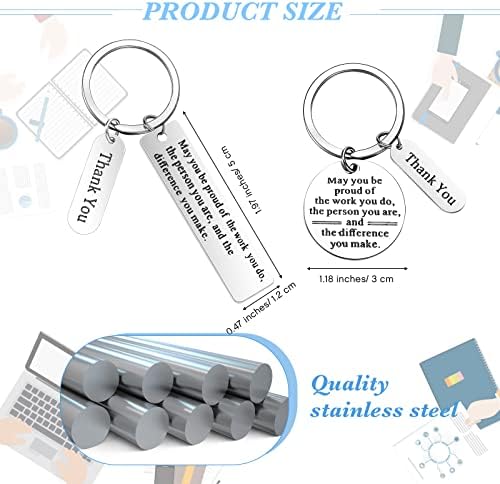 32 Pcs Thank You Gifts Keychain Bulk Employee Appreciation Keychain