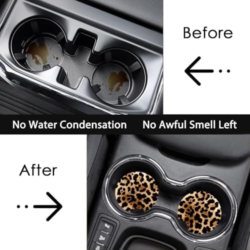 2 Pack Ladybug Car Coasters for Cup Holder,Neoprene Anti Slip Mat