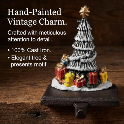 Lulu Decor, Cast Iron Decorative Christmas Tree Stocking Holders for