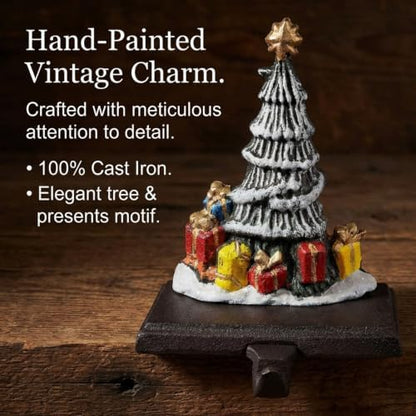 Lulu Decor, Cast Iron Decorative Christmas Tree Stocking Holders for