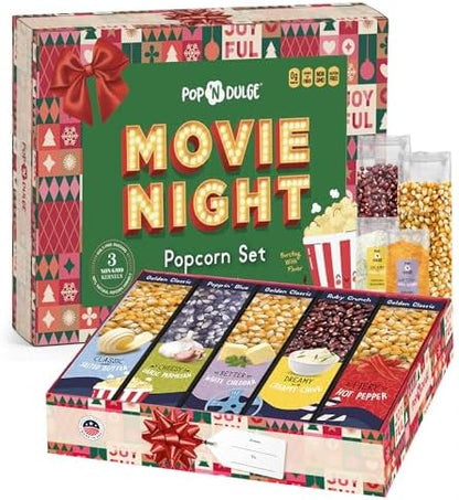 Movie Night Christmas Gifts - Holiday Popcorn Gift Baskets Gift Sets