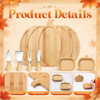 Weysat Halloween Pumpkin Charcuterie Boards Set Large Fall Platter