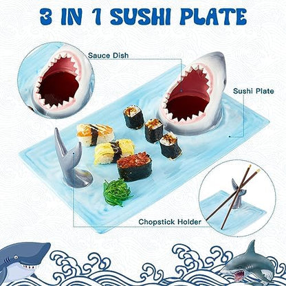 Shark Plates, Shark Sushi Plate, Handmade Ceramic Taco Holder
