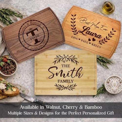 Tayfus Personalized Cutting Board, Custom Engraved Wood Charcuterie