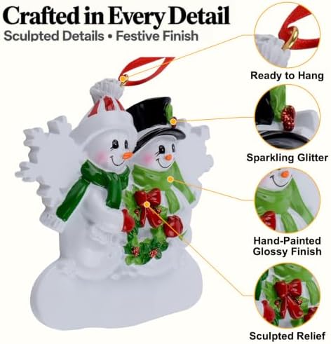 2026 Personalized Snowman Couple Christmas Tree Ornament with Two