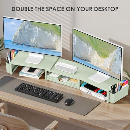 OPNICE Desk Organizers and Accessories, Dual Monitor Stand Riser with