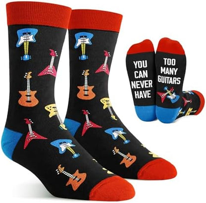 Cool Music Accessories Gifts - Guitar Drum Piano Trumpet Socks, Funny