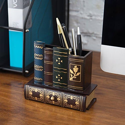 MyGift Decorative Desk Organizer Pen and Pencil Holder with Storage