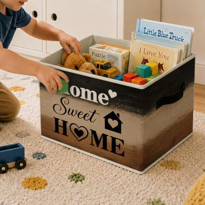 Home Sweet Home Farmhouse Foldable Storage Bins with Handles | Sweet