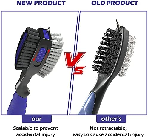 THIODOON 2 Pack Golf Club Brushes and Groove Cleaner 2 ft Retractable