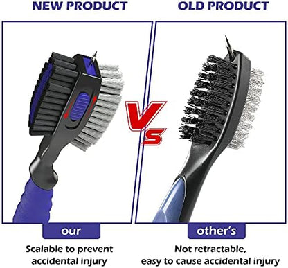 THIODOON 2 Pack Golf Club Brushes and Groove Cleaner 2 ft Retractable