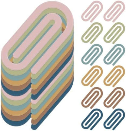12Pcs 4 Inch Jumbo Acrylic Bookmark Clips with Storage Box, Colorful