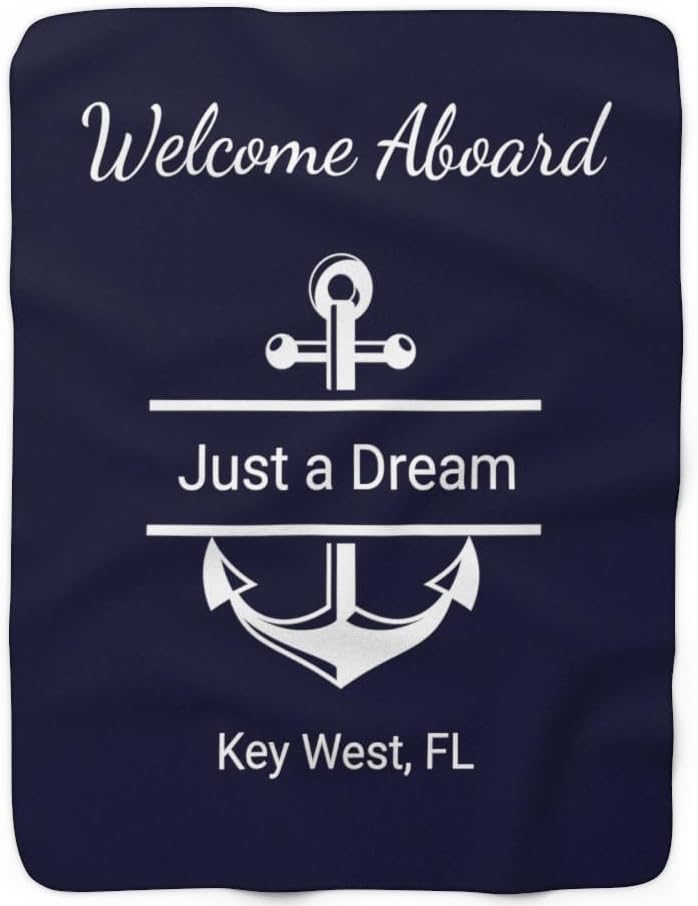 Custom Boat Owner Gift Nautical Blanket Personalized Sherpa Fleece