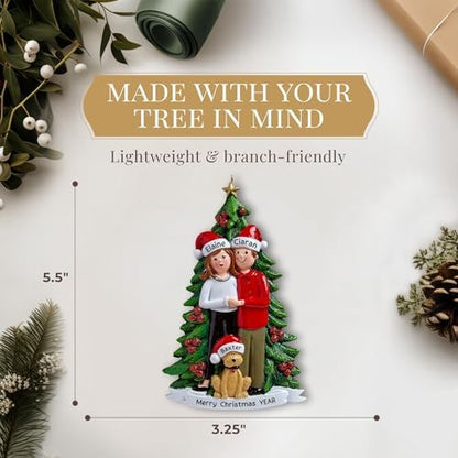 Personalized Couple with Dog Ornament 2026, Dog Parents with Tree