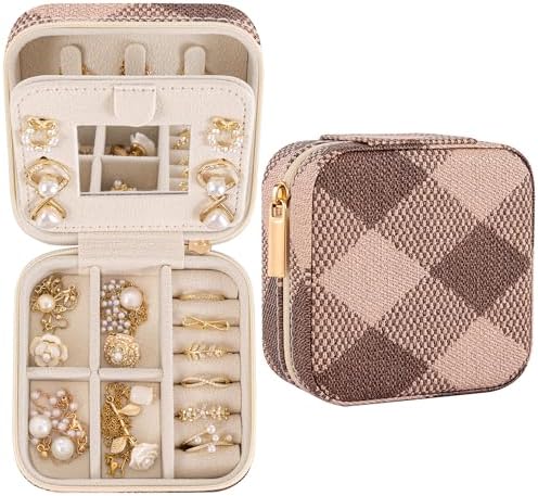 Geometric Diamond Jewelry Box, Argyle Classic Retro Jewelry Travel