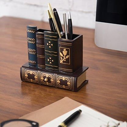 MyGift Decorative Desk Organizer Pen and Pencil Holder with Storage