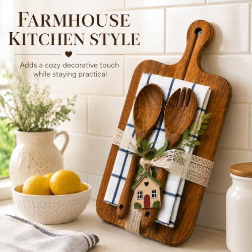 Housewarming Gift Wooden Cutting Board Set with Utensils and Napkin