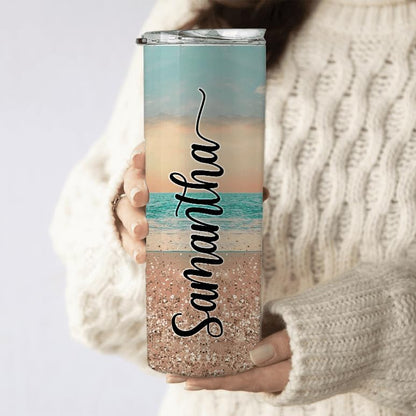 Personalized Summer Beach Vacation 20oz Stainless Steel Tumbler