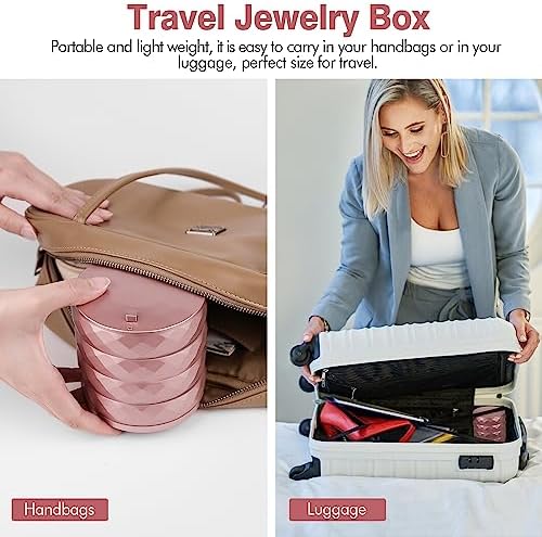 CONBOLA Travel Jewelry Case Box, Small Jewelry Organizer Earring