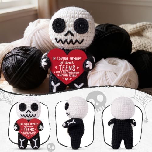 Funny 20th Birthday Gift for Her Him - Handmade Crochet Skeleton