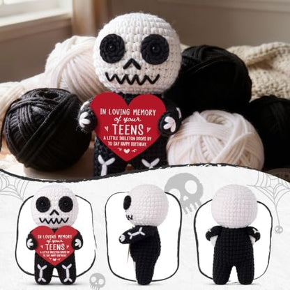 Funny 20th Birthday Gift for Her Him - Handmade Crochet Skeleton