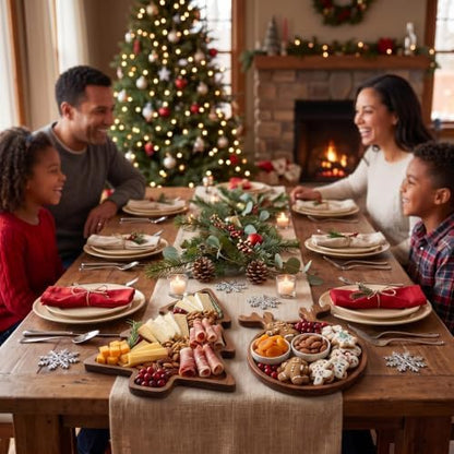 Acacia Wood Christmas Tree Charcuterie and Reindeer Board Tray