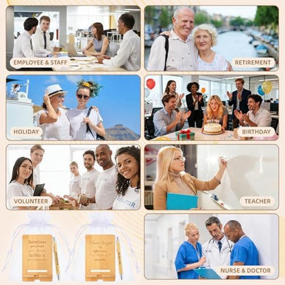 60 Pcs Employee Appreciation Gifts Bulk, 20 Wooden Phone Stands, 20