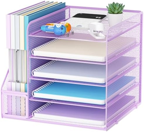 Marbrasse Desk Organizers and Accessories, 5-Tier Paper Letter Tray