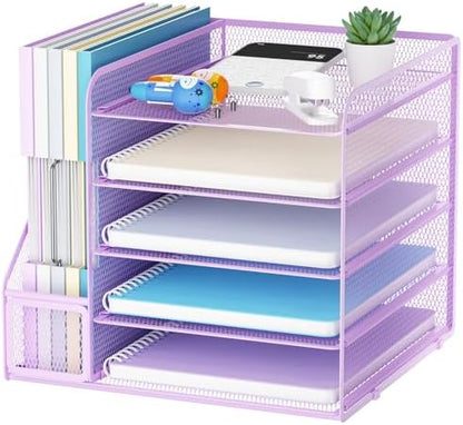 Marbrasse Desk Organizers and Accessories, 5-Tier Paper Letter Tray