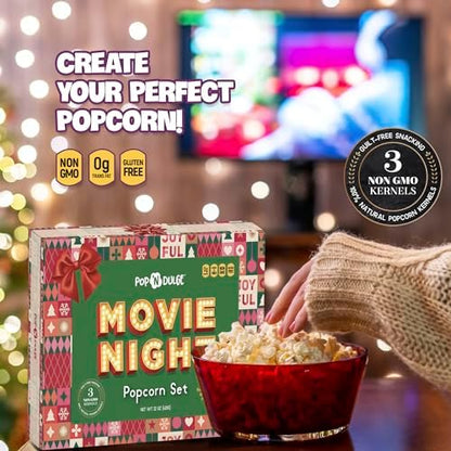 Movie Night Christmas Gifts - Holiday Popcorn Gift Baskets Gift Sets