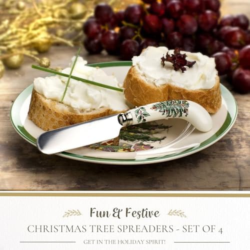 Spode Christmas Tree Spreaders - Set of 4, Porcelain Handles