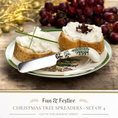 Spode Christmas Tree Spreaders - Set of 4, Porcelain Handles