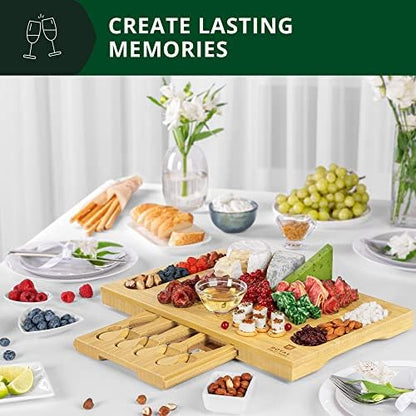 ROYAL CRAFT WOOD Premium Bamboo Charcuterie Board Set - Cheese Platter