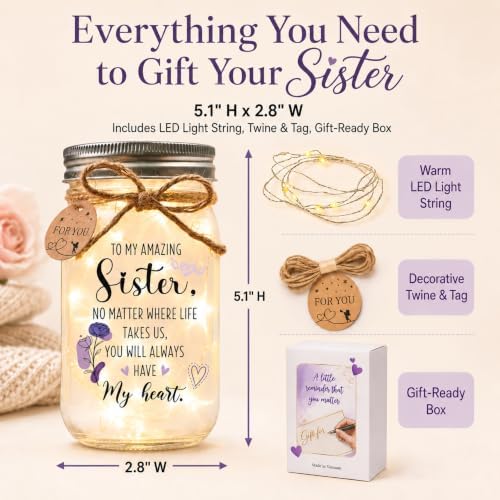 Solmay Sister Birthday Gifts, Birthday Gifts for Sister Adult Keepsake