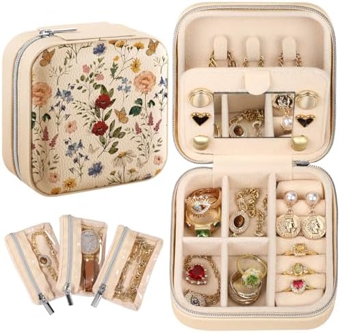 Bistup Travel Jewelry Case - Small Jewelry Organizers and Storage Box