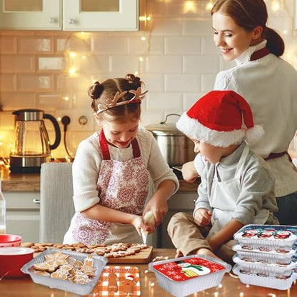 DIYDEC 36PCS Christmas Foil storage Containers Aluminum Food Tin with