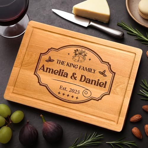 Personalized Wooden Cutting Boards, Couple Gifts for Christmas