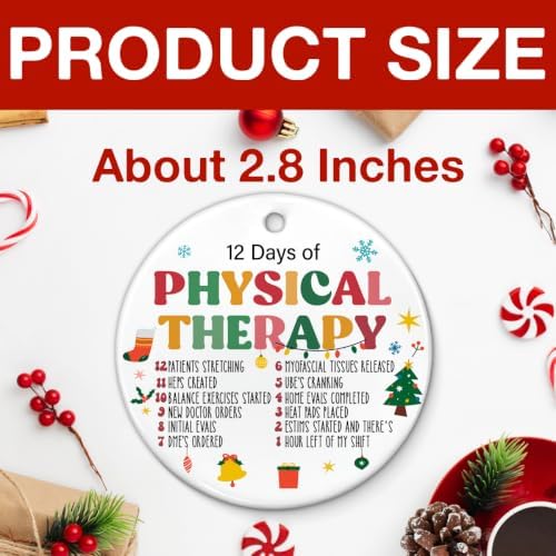 Physical Therapy Christmas Ornaments, Funny Therapist Gifts for Women