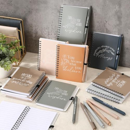 Resurhang Bulk Inspirational Spiral Notebooks with Pen for Teacher