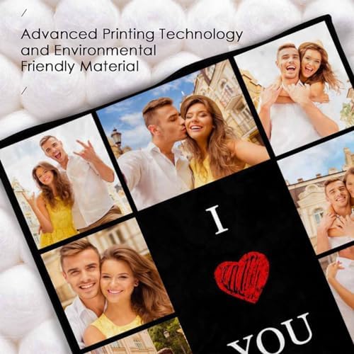 Custom Blanket with Photos Collage for Couple Gifts Personalized